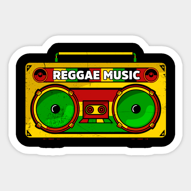 Reggae roots jamaica boombox rastafari dub music Sticker by dconciente